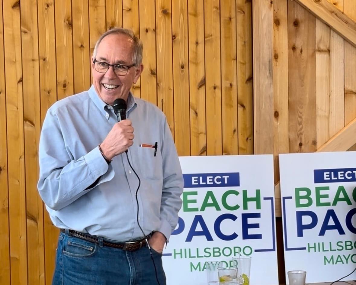 It’s official! 
I’m running for Hillsboro Mayor! 
I’m excited to kick off this campaign, especially with the support from friends and colleagues. 
Election Day is Nov 5th. Follow along here to get updates from the campaign trail. Learn more here: electbeachpace.com