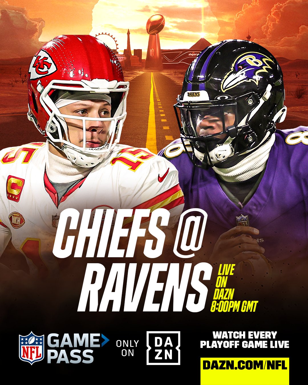 NFL on DAZN on X To be the best you need to BEAT the best. Can Lamar Jackson the Ravens take down the defending champs Watch Ravens vs. Chiefs tomorrow