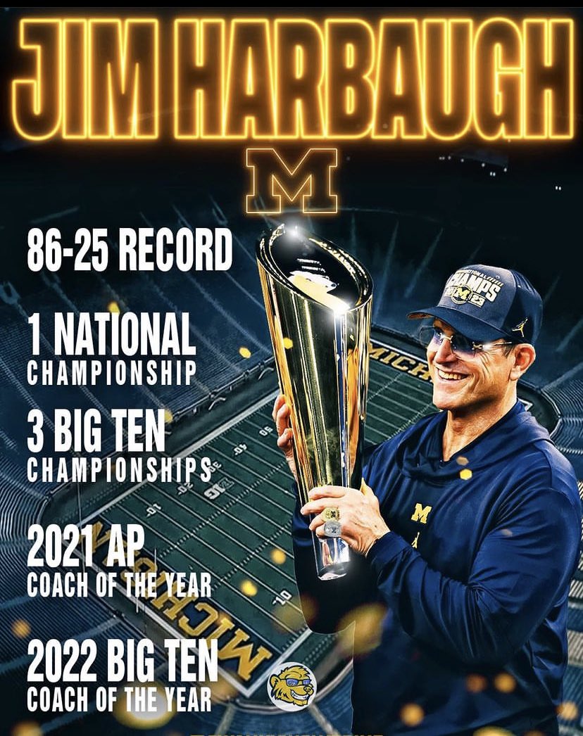 Thanks @CoachJim4UM you brought our program back to greatness and prominence #ForeverGoBlue