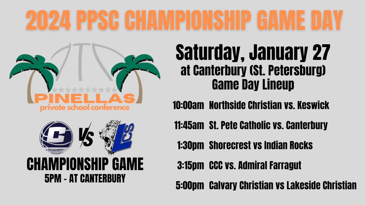 🏆 2024 PPSC  Championship Game Day
📍Saturday, Jan 27 - at Canterbury