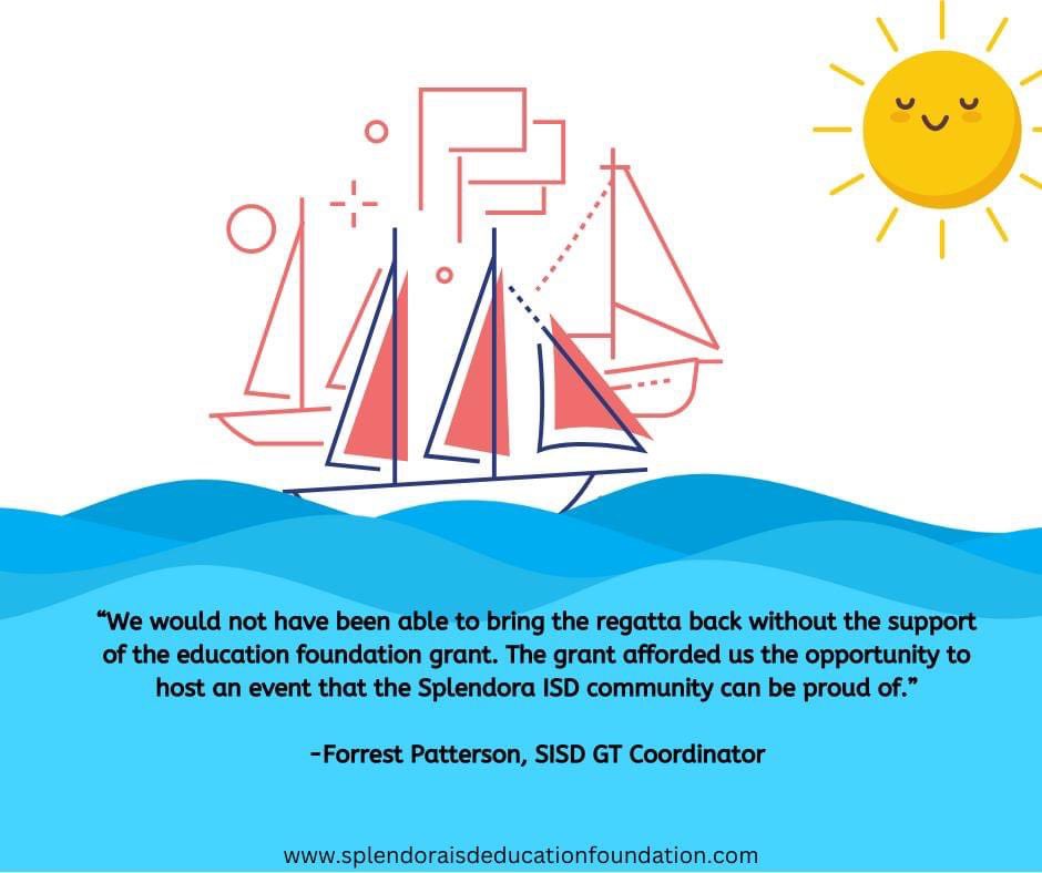 GT Coordinator, Forrest Patterson, received a grant for a Cardboard Regatta!  Abfantastic example of a teacher grant providing unique and engaging learning for our students!
Stay tuned for more updates on this exciting journey! #TeacherGrants #SplendoraEducationFoundation