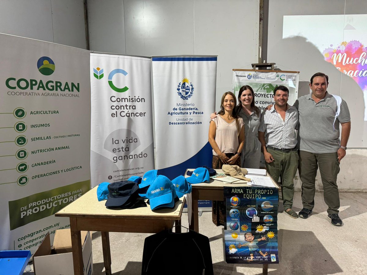 Se hizo entrega de equipos de protección solar y gorros a los participantes. Gracia a nuestros proveedores por el apoyo! <a href="/Proquimur/">Proquimur</a> Tampa S.A. <a href="/CopagranUy/">COPAGRAN</a>