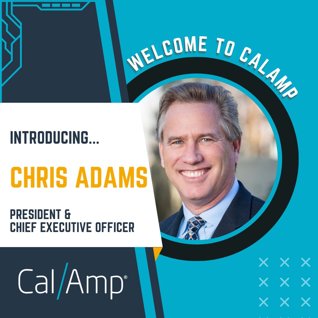 We are thrilled to welcome our new President and Chief Executive Officer, Chris Adams, to the CalAmp family! Exciting times are ahead as we embark on a journey of innovation, growth, and success together. 🎉 #CalAmp