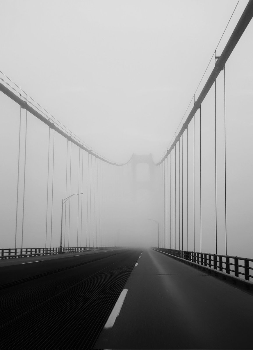 The weather has been weird. Can't pass up the Mackinac Bridge in a veil of fog. 

#mackinacbridge #blackandwhite #blackandwhitephotography #commuterlife #foggy #greatlakesstate #michigan #michiganphotographer #bridge #stignace #mackinawcity #dayoop #upperpeninsula