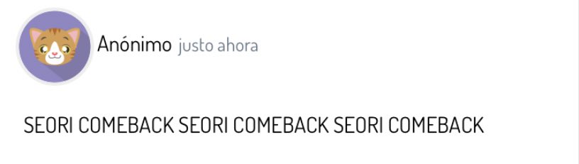 SEORI COMEBACK