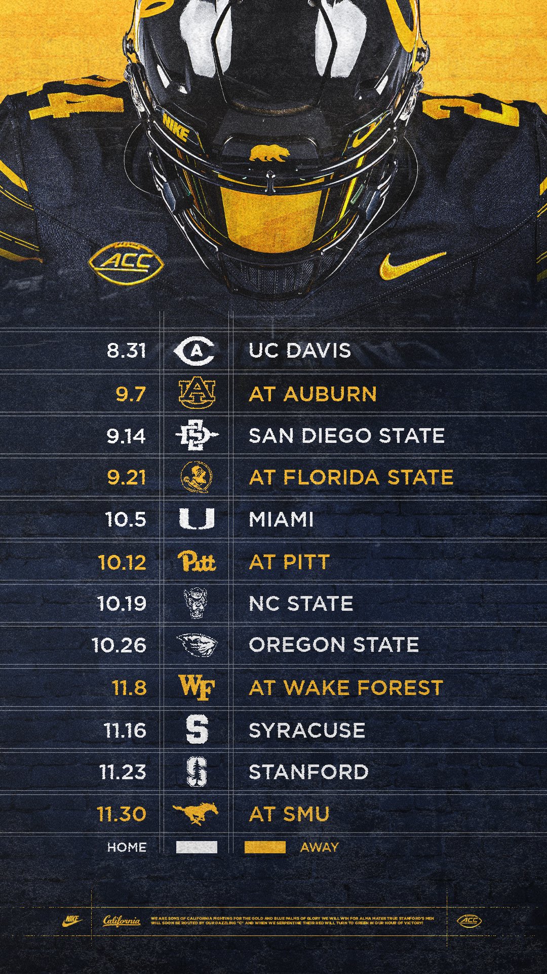 Cal Football on X New schedule new wallpapers GoBears ALLIN https t qVCKPS7Rte X