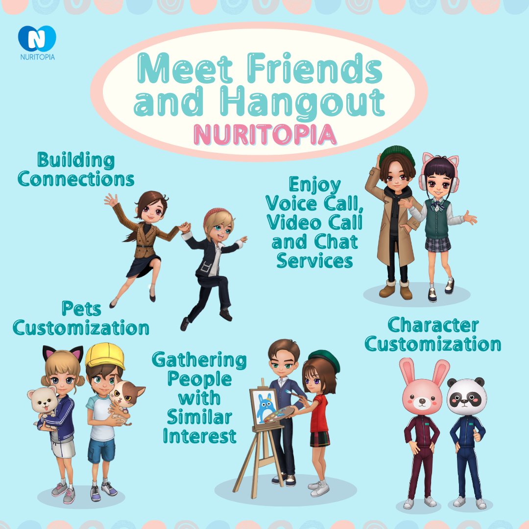 Meet people from all around the world easily through Nuritopia ✨
Stay connected without having any locations restrictions. 🌏
Meet us now at NURITOPIA😉
Download Nuritopia now on Play Store/App Store 📲
Visit nuritopia.com to learn more

#friends #friendship #friend
