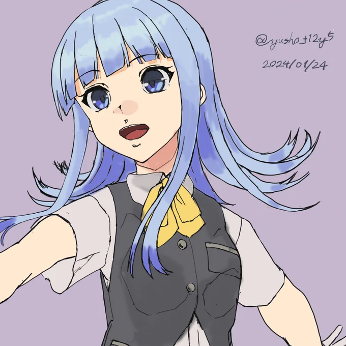 はつかぜしんすいびおめでとう(1月24日33時50分)  #艦これ版深夜の真剣お絵描き60分一本勝負 #艦これ版真剣お絵描き60分一本勝負_20240124