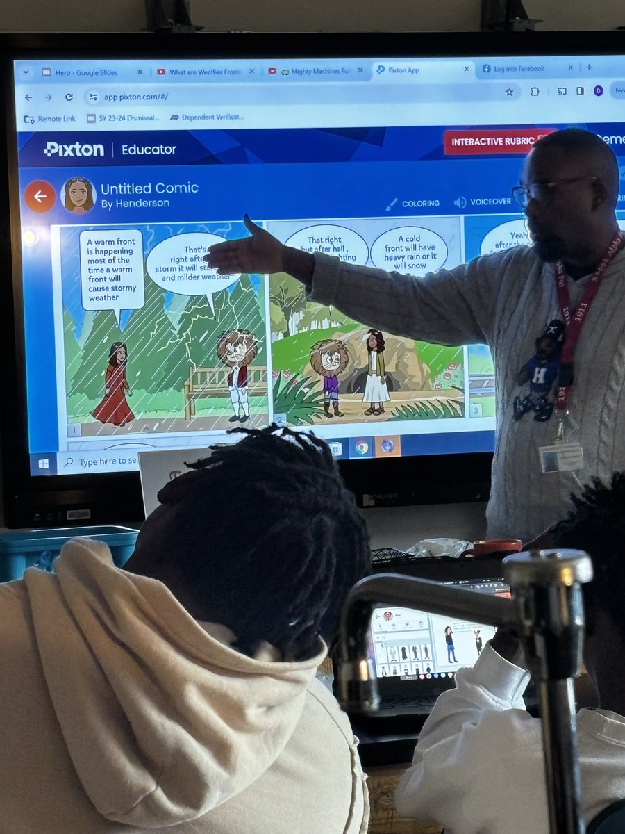 JLIA_Science's tweet photo. Check out Mr. Davis’ Class:
Students creating illustrations of various weather fronts telling a story using Pixton 💫This was such an awesome lesson🧡 #ScienceIsEverything @JLewisInvictus @APMitchell_aps https://t.co/zNlChh0XjY