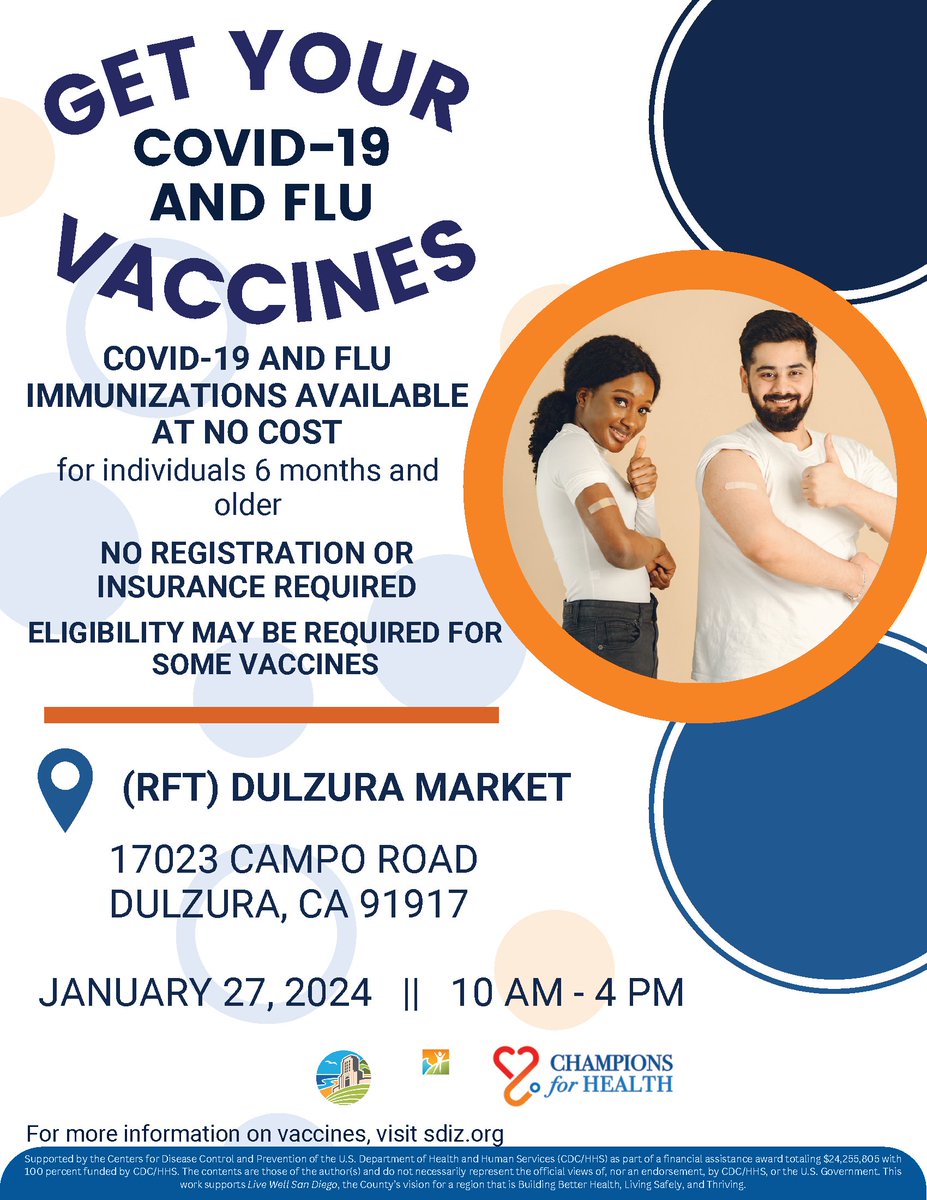 Join the @LiveWoWBus this Saturday, January 27th, 10 AM-4 PM, for this great free event where county resources and vaccines will be provided. #fluvaccine #sdcountyresources