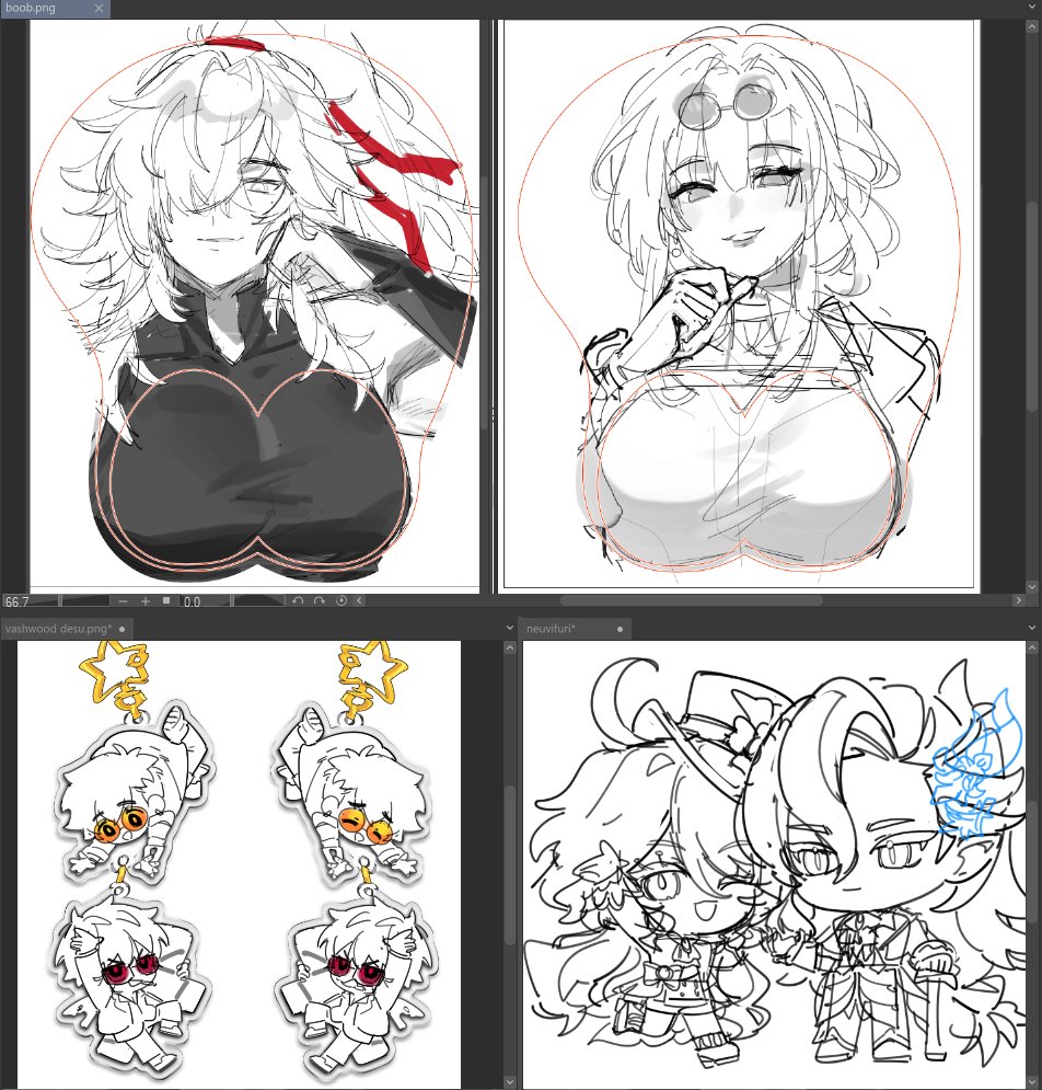 some sketches i forgot to include in the forms!!  for those looking for more HSR merch i have bad news for u i literally only have these in my merch drafts rn 😭😭😭