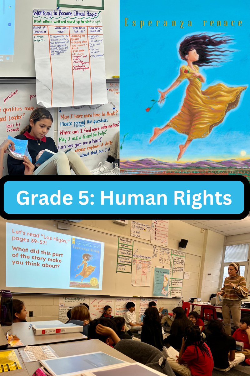 CherylCuddihy's tweet photo. As Gr. 5-8 Ss &amp; Ts work to  pilot the #ExpeditionaryLearning modules, #StudentEngagement &amp; #Discouse continue to grow! @rbmsROCKETS  Gr. 5 &amp; 6 Ss are learning about #HumanRights &amp; #DesignThinking through literature! @DreamBigRB @MrsGearyRBMS @MrsRitterRBMS @KateRBPS https://t.co/k0n1VKxBjk