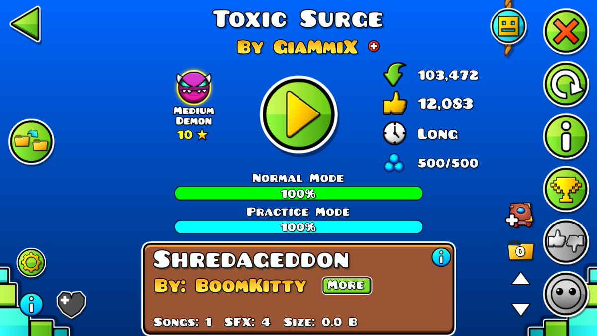 JjghTrigero's tweet image. I just beat geometry dash toxic surge new hardest because I think this is harder than mechanical showdown in my opinion