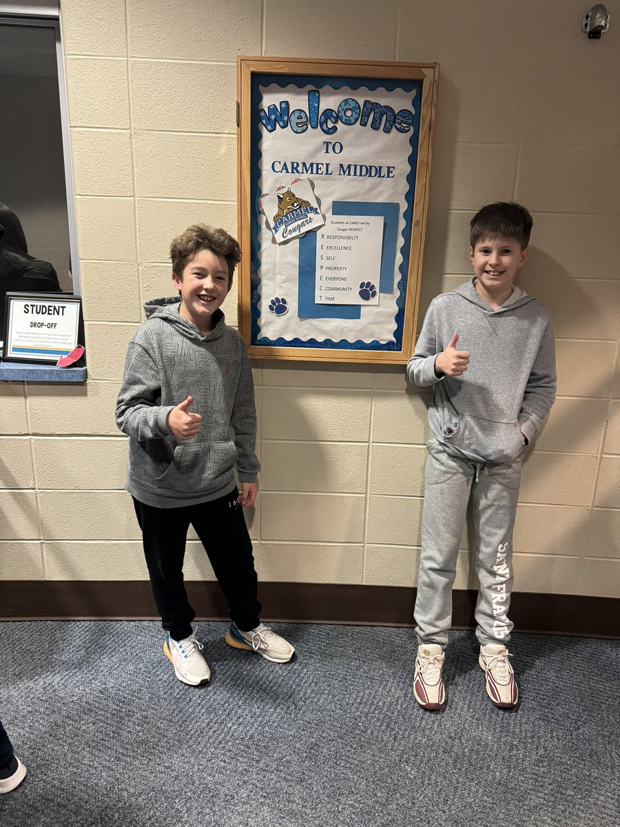 Thanks <a href="/CarmelMiddleSch/">CarmelMiddleSchool</a> for hosting an awesome parent information night! We greatly appreciated the opportunity to learn more about the electives, scheduling process, and to try our hand at opening the lockers 💙🤍