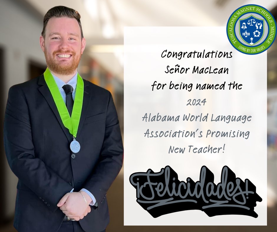 Our own Lincoln MacLean is named the 2024 Alabama World Language Association’s Promising New Teacher! <a href="/ibmyp/">IB MYP</a> <a href="/iborganization/">International Baccalaureate</a>