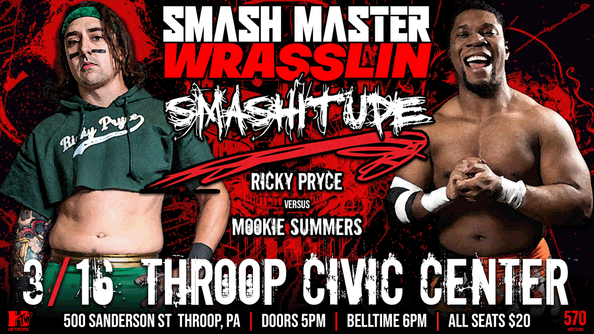 SmashMaster570's tweet photo. #SmashMaster's 2024 Spring Thaw starts off early and sizzlin' hot!

2/18 - Scranton
3/16 - Throop
4/14 - Pittston
4/28 - Muncy 

🍻🤠🎶👊🏼 https://t.co/F5skDgnXUa