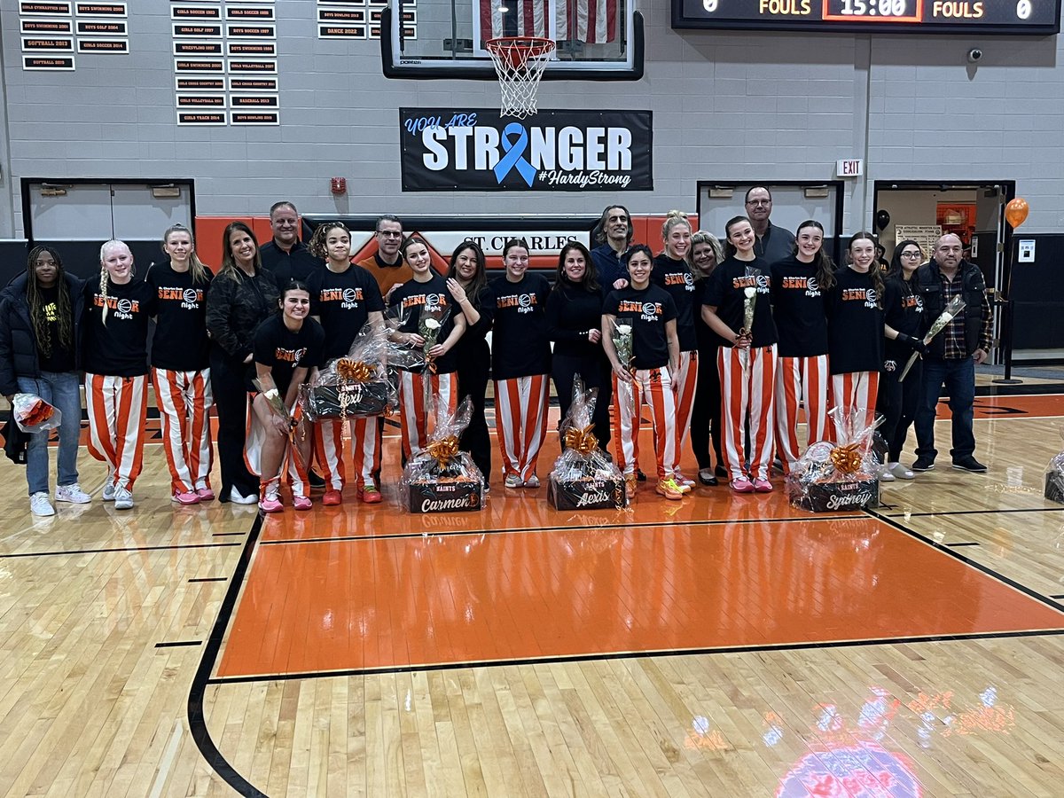 Girls Basketball Senior Night. Congratulations to our Senior Lady Ballers on their Saints’ career. #SaintsPride⚜️