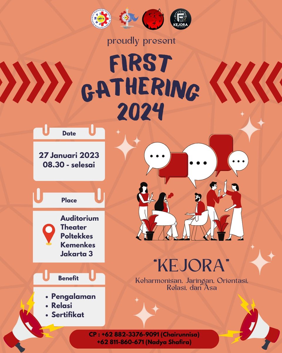 JakbanFKMPI's tweet photo. ⚠️🔊 ATTENTION PLEASE🔊⚠️ 
🕵️‍♂️ FIRST GATHERING 2024 🕵️‍♀️ 

Assalamualaikum Warahmatullahi Wabarokatuh
Shalom
Om Swastiastu
Namo Budhayya
Salam Kebajikan https://t.co/c2KT7K9nXB