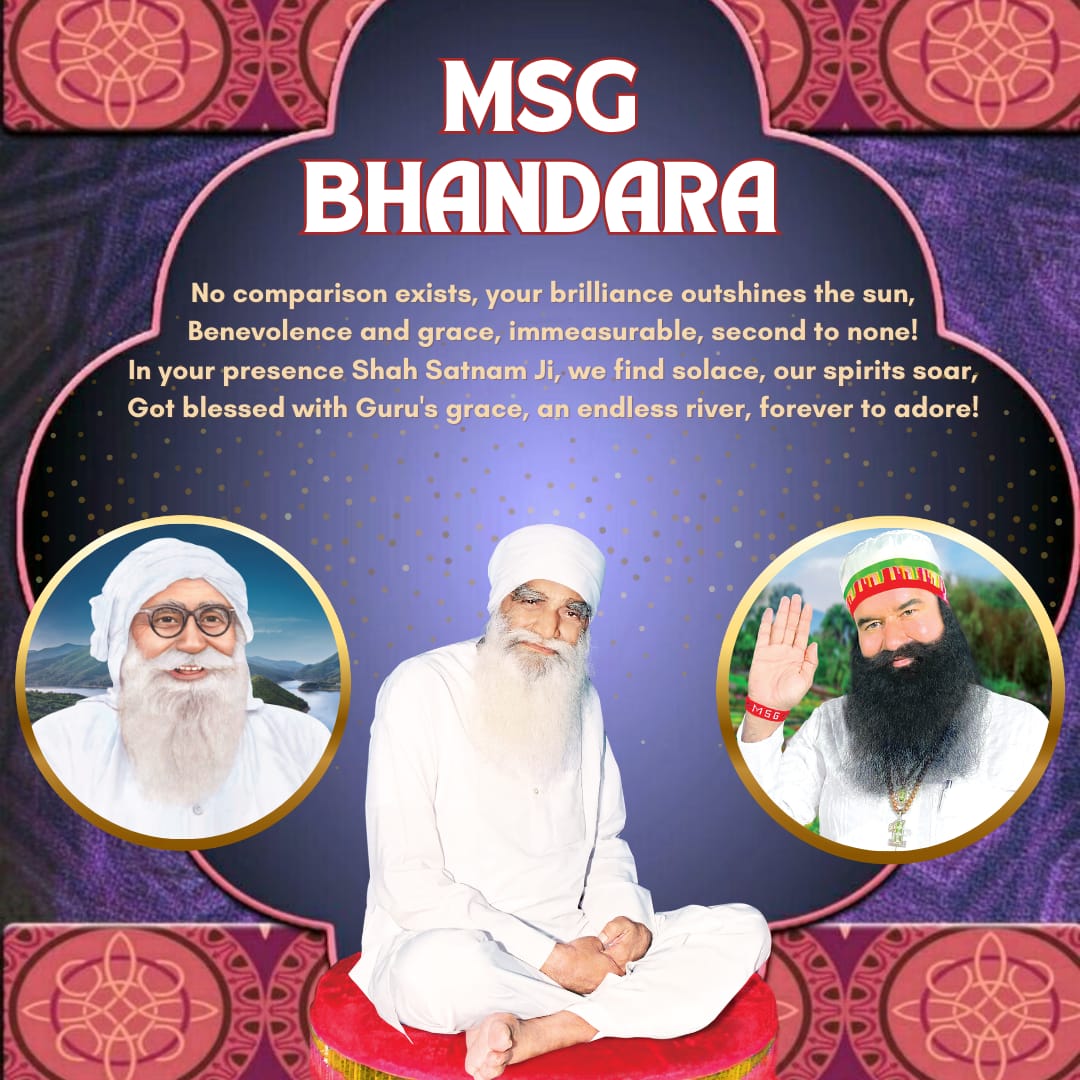 Our celebrations know no bounds for the sacred #MSGBhandara. It's not just a festival; it's a reverent event composed of the love & blessings of Revered Shah Satnam Singh Ji Maharaj. I feel deeply grateful to Revered Shah Satnam Ji and pledge to follow divine teachings for life.
