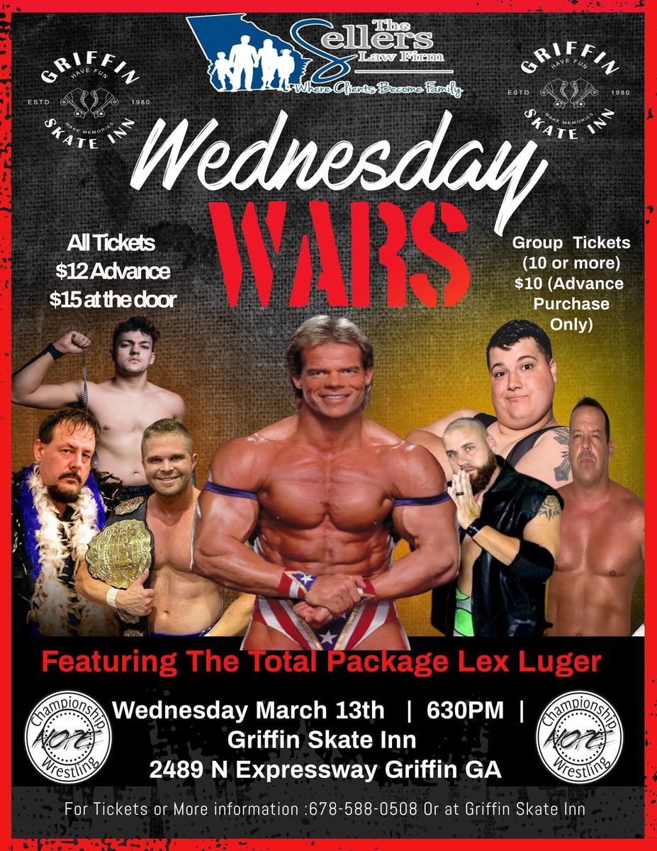 Griffin Ga, we are coming and bringing the Total Package @GenuineLexLuger with us. Pro Wrestling with a message of HOPE!!