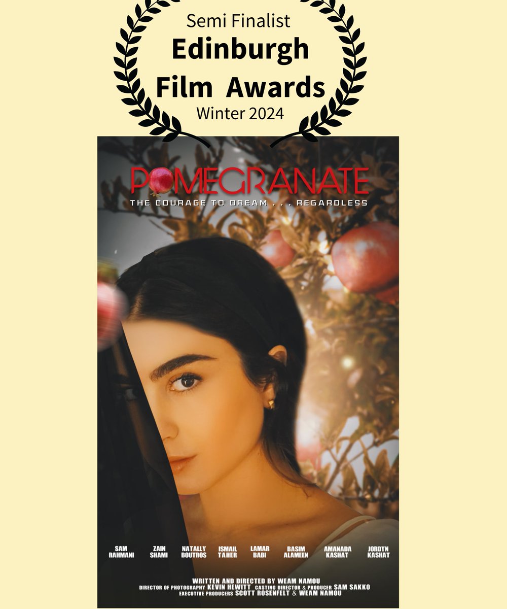 Excited that Pomegranate was chosen semi-finalist by Edinburgh, a city steeped in a rich history of artistic and cultural significance, with a thriving film culture that has grown and evolved alongside it.✨🎥

#edinburgh #AwardWinningFilms #edinburghfilmawards #unitedkingdom