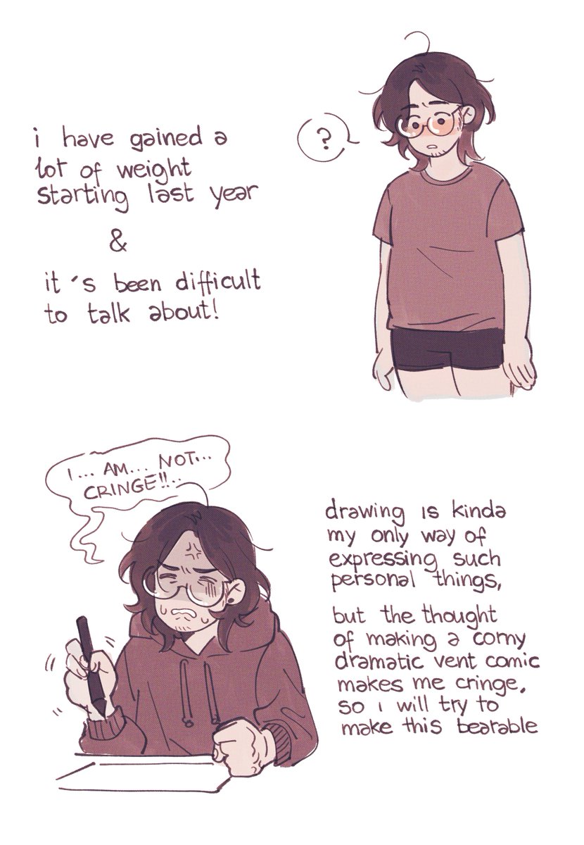 a dumb personal vent comic about weight and self image

TW fatphobia, body dysmorphia (1/3)
