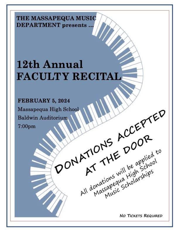MSD Fine & Performing Arts (@fpamassapequa) on Twitter photo Join us for the 12th Annual Faculty Recital on Monday February 5th at 7pm. See the Massapequa Music Staff (and many talented guests) live on stage! <a href="/MassapequaPS/">MassapequaPS</a> Join us for the 12th Annual Faculty Recital on Monday February 5th at 7pm. See the Massapequa Music Staff (and many talented guests) live on stage! <a href="/MassapequaPS/">MassapequaPS</a>