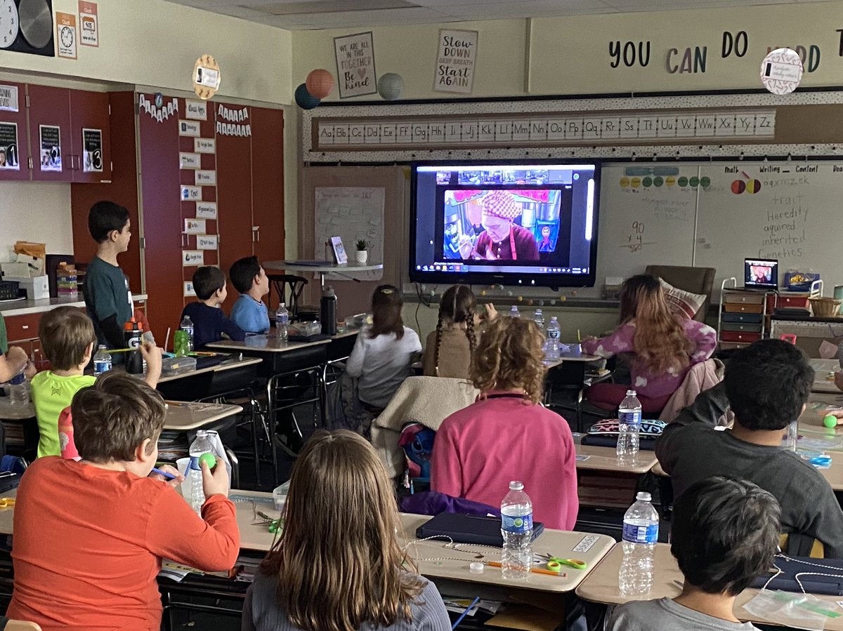 MrsPrudente's tweet photo. Thanks to @EphrataAreaEF and Side By Side Science for a fun virtual and hands-on assembly! The students had a blast using science to do magic! @GoMounts @Mr_Esbenshade https://t.co/ARop8BcdsK