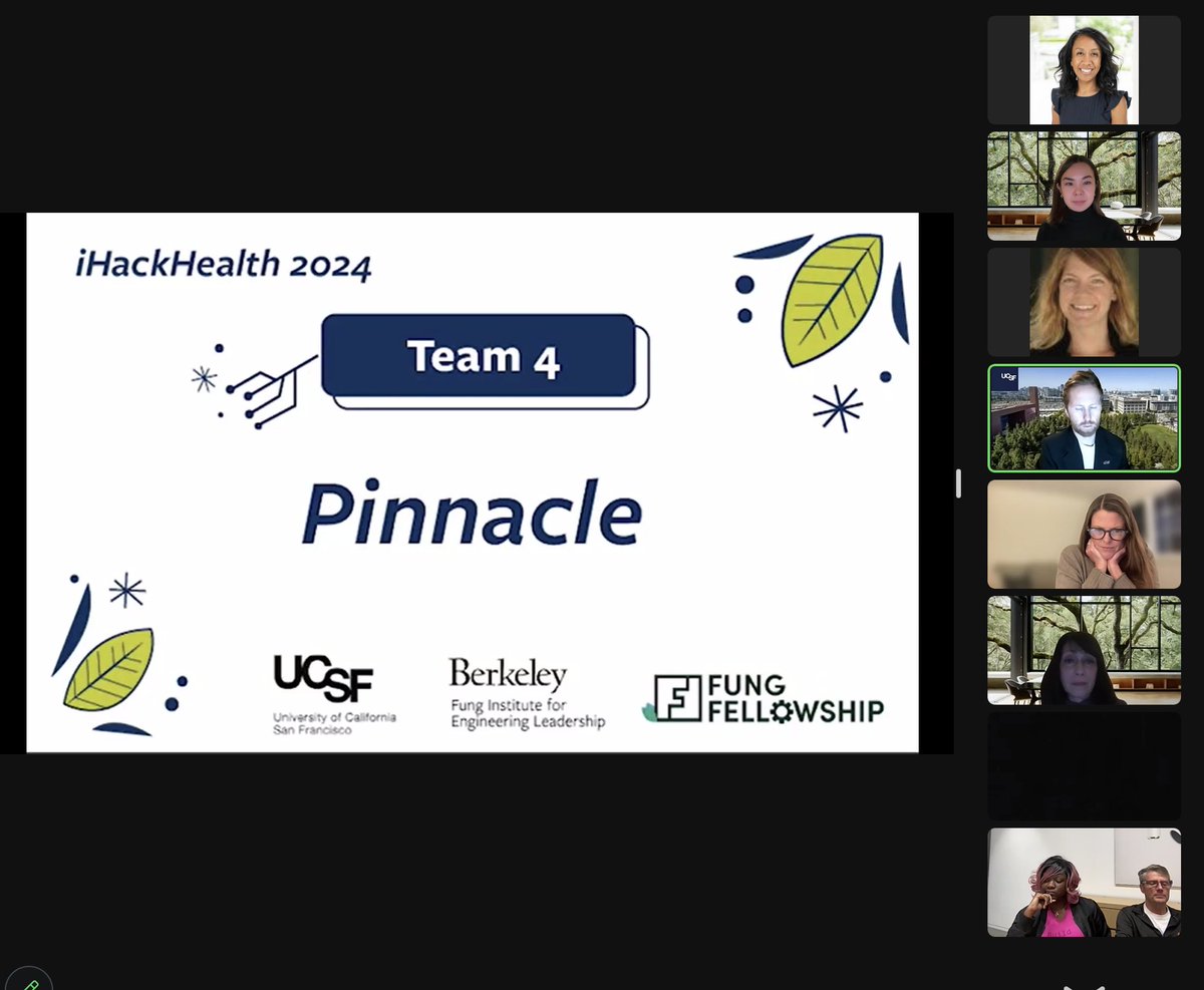 <a href="/NicoleJiam/">Nicole T. Jiam, MD</a> <a href="/Amritpal_10/">Amrit Singh</a> Lourdes Kaufman &amp; <a href="/Alex_Bourdillon/">alexandra bourdillon</a> are among the top 10 teams participating in the <a href="/UCSF/">UC San Francisco</a> <a href="/UCBerkeley/">UC Berkeley</a> iHackHealth #Hackathon! Pinnacle will develop an accessible, affordable #hearingaid for over 30mil Americans struggling with #hearingloss! <a href="/UCSF_OHNS/">UCSF Otolaryngology | Head and Neck Surgery</a>