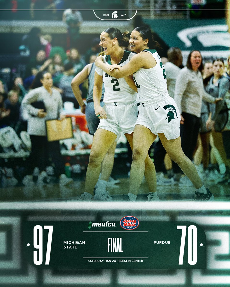 FINAL | Five Spartans in double figures and a handful of career highs get us the dub in Bres! #GoGreen