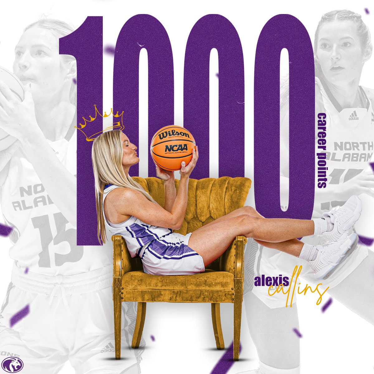 1K MAGIC!🚨 With her 20th point against the Owls, Alexis Callins has now surpassed 1,000 career points at UNA! #raisetheROAR | #RoarLions🦁