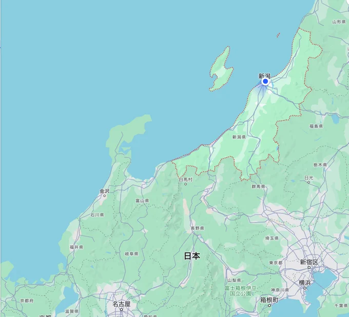  新潟県って、富山県、石川県、福井県三県足したくらいの広さと長さがありますから(^^;) 