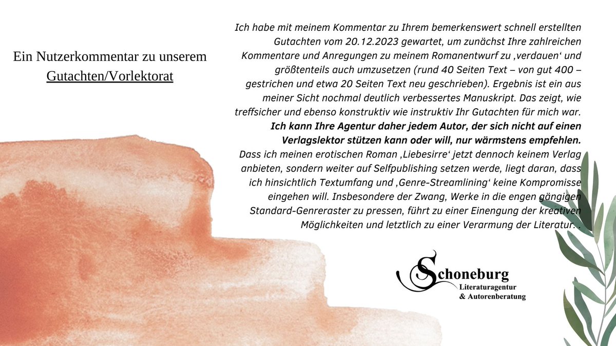 Wir haben einen sehr schönen Nutzerkommentar zu unserem Gutachten-Service erhalten, den wir Euch zeigen möchten