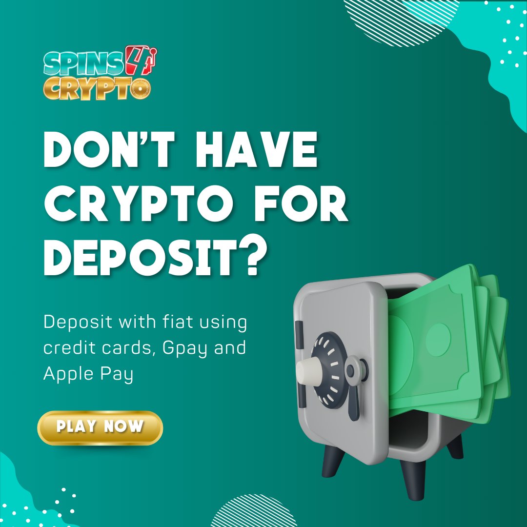 Spins4Crypto's tweet photo. Don't have #crypto for the deposit?

😎We got you because at @Spins4Crypto we offer multiple fiat processors like Visa, Mastercard, GPay, and Apple Pay!

Play Now!
🔗https://t.co/gnenxDNyyu

#pokersociety https://t.co/VLF4jDA0H1