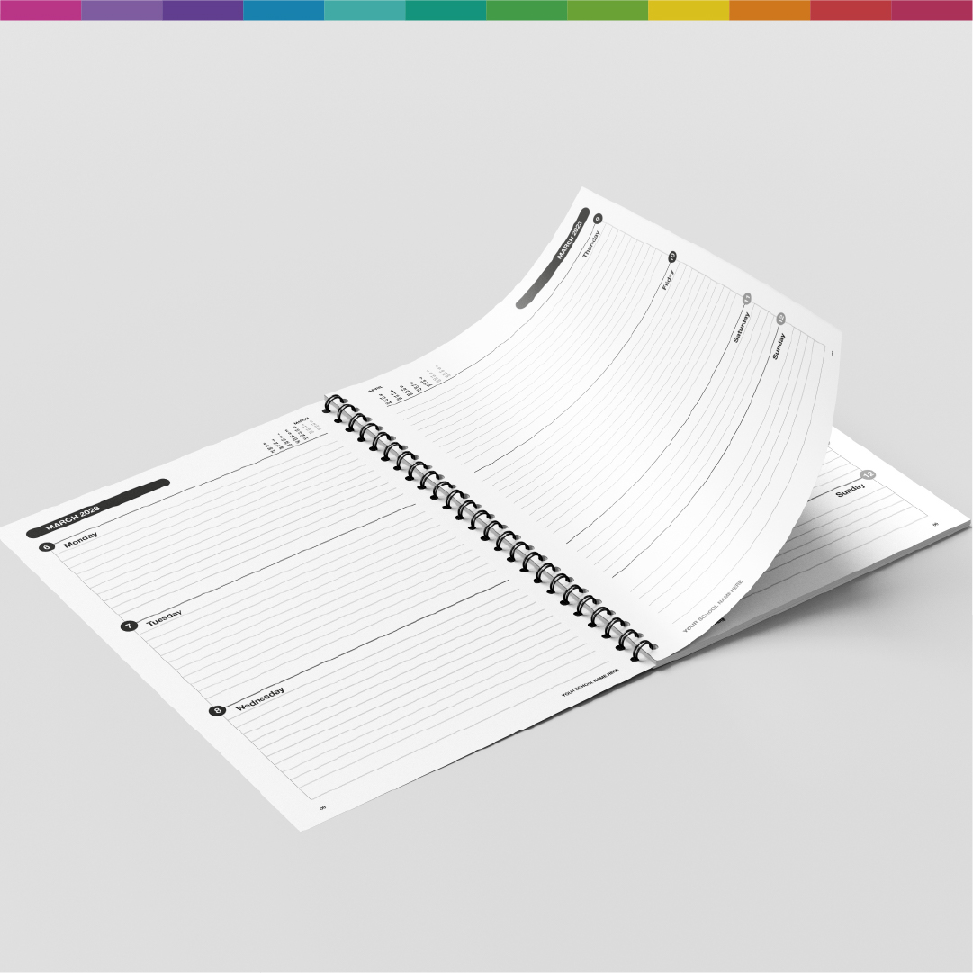 Stay organised with our School Planners. Simplify the way you manage your day through branded, customised content. Request your FREE sample pack today! ow.ly/fqsb50MNSQK #PrintForSchools #Education #Print #SchoolPlanners #StudentPlanners #TeacherPlanners