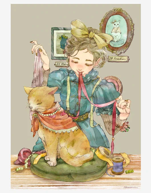 【新作】『オートクチュール』 シャープペンシル/Photoshop/透明水彩#illustration #イラスト 