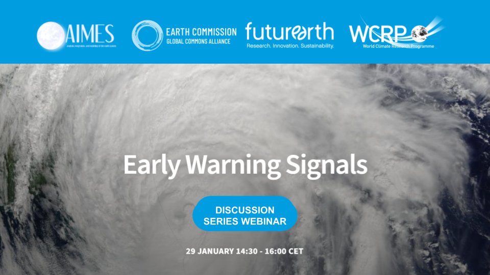 📣Have you registered yet? Join experts Niklas Boers, @PIK_Climate and Sonia Kéfi, @umontpellier for a webinar on #EarlyWarningSignals. 📅 29 January, 14:30-16:00 CET 🔗 Register now: bit.ly/48Y2KVk #TippingPoints #ClimateScience #ClimateChange