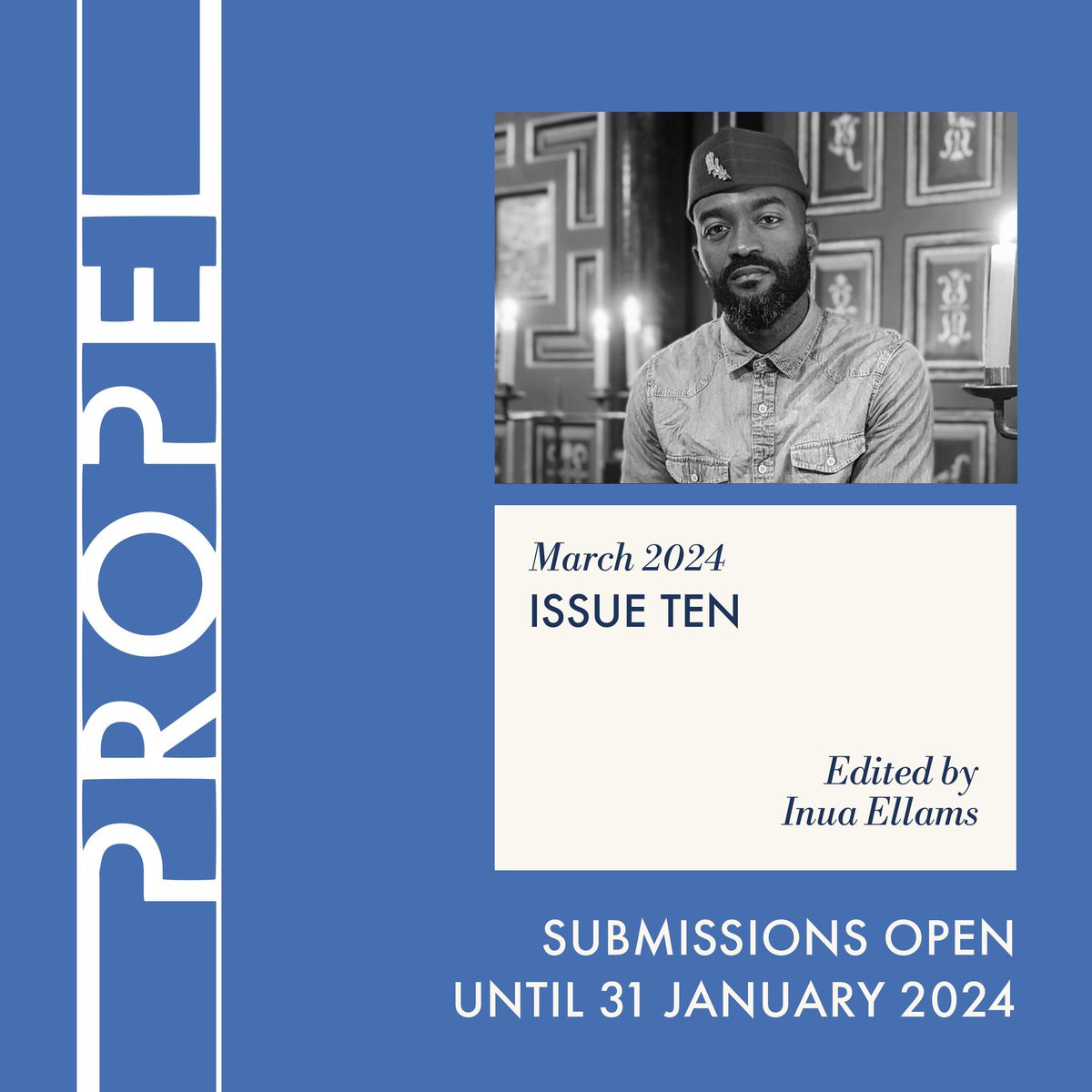 Propel Magazine (@propelmagazine) on Twitter photo January is going FAST. Just six days left to get your submissions in for Propel Ten edited by <a href="/InuaEllams/">The Typo King FRSL / FRSA</a> >>
propelmagazine.submittable.com/submit January is going FAST. Just six days left to get your submissions in for Propel Ten edited by <a href="/InuaEllams/">The Typo King FRSL / FRSA</a> >>
propelmagazine.submittable.com/submit