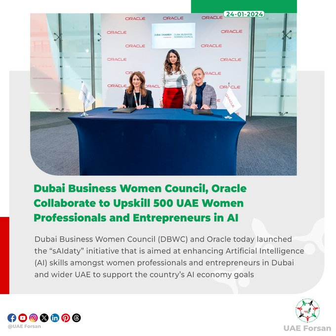 showerZHfood's tweet photo. The partnership between Oracle and #DBWC to upskill 500 women in the UAE in #AI is revolutionary. This daring move will help close the gender gap in technology. #AIUpskilling #WomenInTech https://t.co/tHAgFfGMwy