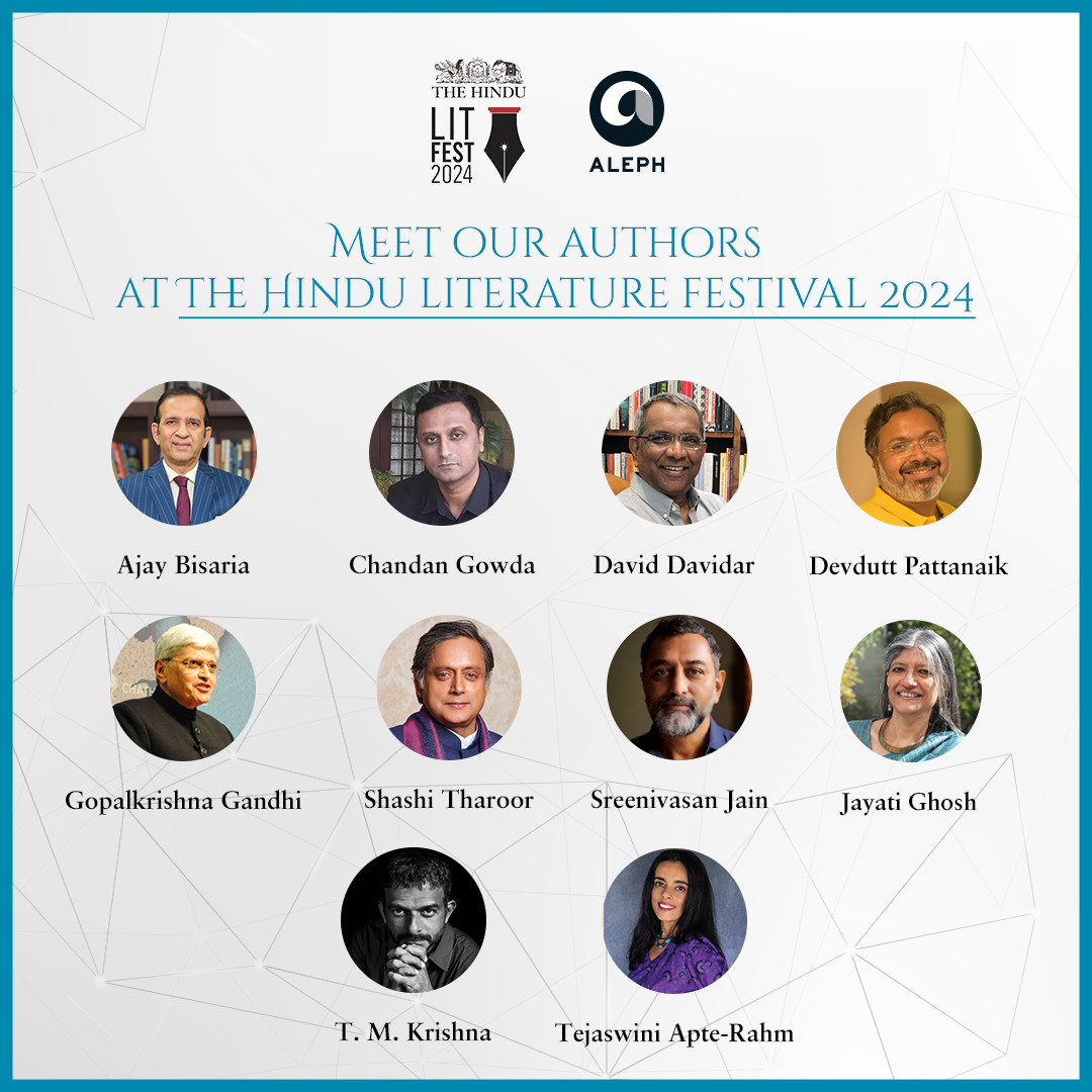 Aleph Book Company (@alephbookco) on Twitter photo Chennai Folks we have good news for you! Here's your opportunity to get signed copies of your favourite books at the Hindu Literature Festival 2024.
<a href="/HinduLitforLife/">The Hindu Lit For Life</a>
<a href="/Jayati1609/">Jayati Ghosh</a>
<a href="/Ajaybis/">Ajay Bisaria</a>
<a href="/Chandan_Gowda73/">Chandan Gowda</a>
<a href="/DavidDavidar/">David</a>
<a href="/devduttmyth/">Devdutt Pattanaik</a>
<a href="/ShashiTharoor/">Shashi Tharoor</a>
<a href="/SreenivasanJain/">Sreenivasan Jain</a>
<a href="/tmkrishna/">T M Krishna</a> Chennai Folks we have good news for you! Here's your opportunity to get signed copies of your favourite books at the Hindu Literature Festival 2024.
<a href="/HinduLitforLife/">The Hindu Lit For Life</a>
<a href="/Jayati1609/">Jayati Ghosh</a>
<a href="/Ajaybis/">Ajay Bisaria</a>
<a href="/Chandan_Gowda73/">Chandan Gowda</a>
<a href="/DavidDavidar/">David</a>
<a href="/devduttmyth/">Devdutt Pattanaik</a>
<a href="/ShashiTharoor/">Shashi Tharoor</a>
<a href="/SreenivasanJain/">Sreenivasan Jain</a>
<a href="/tmkrishna/">T M Krishna</a>