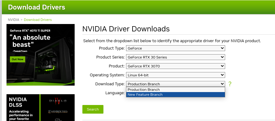 #NVIDIA GPU community: is it possible that to get the `half` type (fp16) in #OpenCL for NVIDIA GPUs, one needs to install the `new feature branch` instead of the `production branch`?