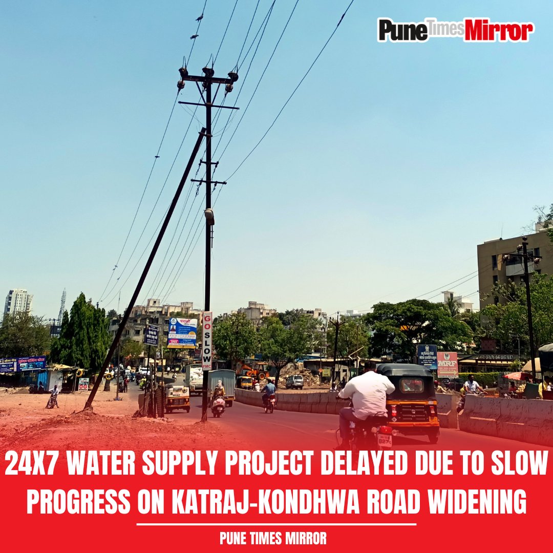 The Pune Municipal Corporation’s ambitious 24x7 water supply project is severely affected and apparently, delayed due to the slow pace of Katraj-Kondhwa road widening work, which has been ongoing since 2018. The residents of Kondhwa Budruk, Undri and Mohamadwadi, who face acute