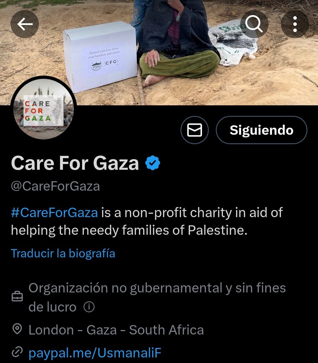 No se les olvide seguir <a href="/CareForGaza/">Care For Gaza</a> <a href="/GazaDirectAid/">Direct Aid for Gaza 🇵🇸</a> y donar y si no puedes donar difundanlas!