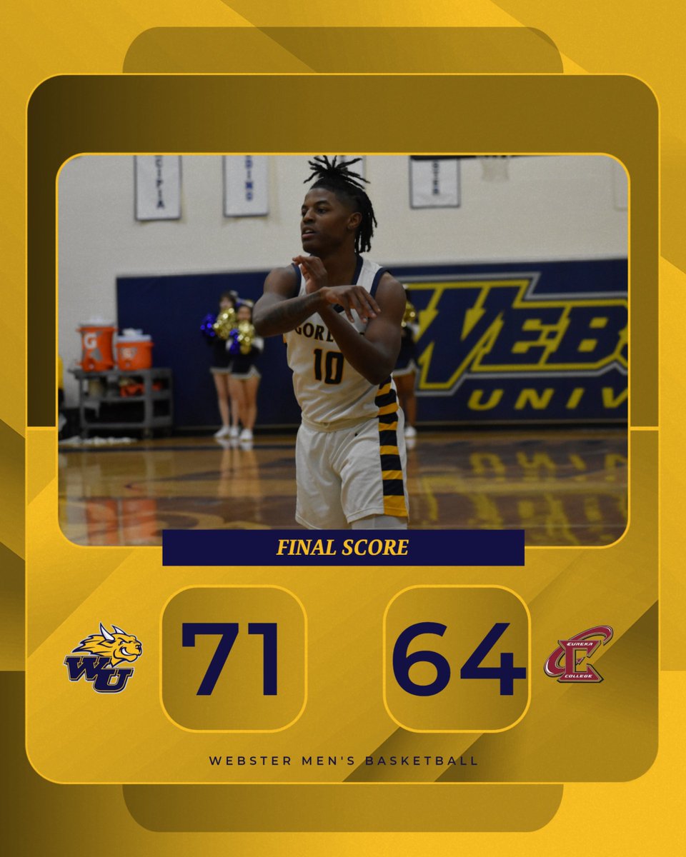 GORLOKS WIN! <a href="/WebsterHoops/">Webster Basketball</a> holds off Eureka down the stretch to improve to 9-9 on the season and 7-4 in <a href="/SLIAC/">SLIAC</a> play! They are back home on Saturday for a matchup against the <a href="/GUPanthers/">Greenville University Athletics</a> at 3 p.m.! <a href="/websteru/">Webster University</a> <a href="/WebsterUNews/">WebsterU News</a> 

#LokNation