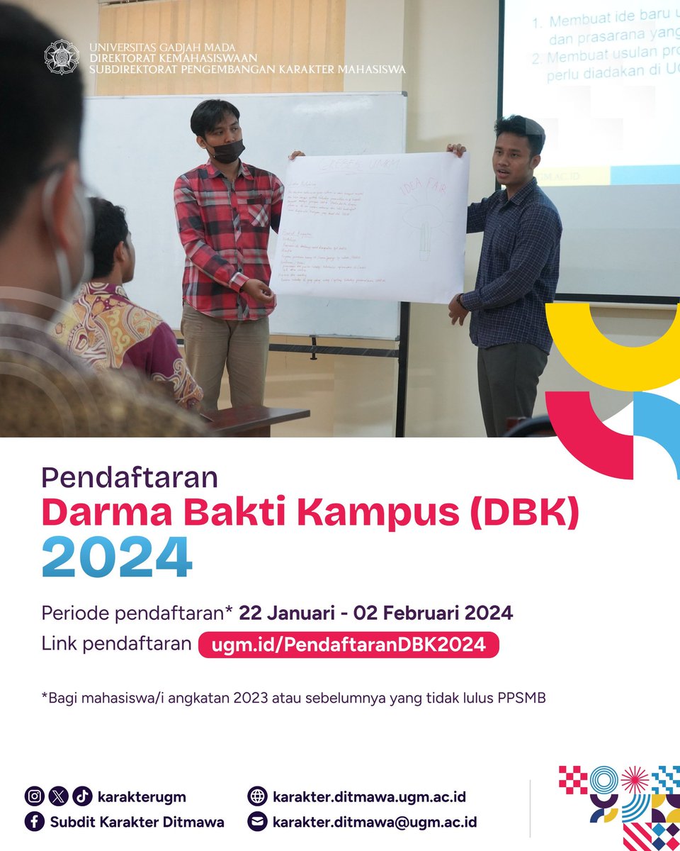 Pendaftaran Darma Bakti Kampus(DBK) telah dibuka! Yuk buruan daftar #dbk #dbk2024