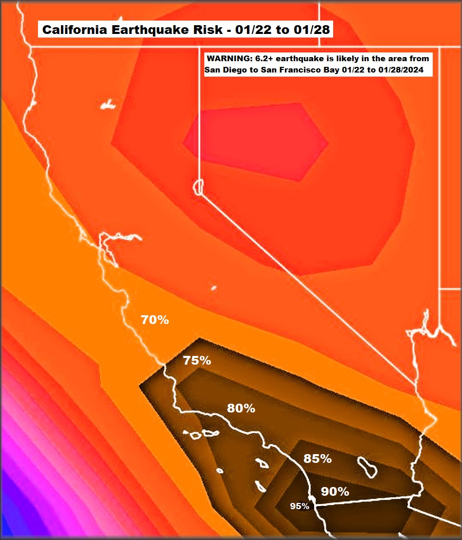 Quakeprediction's tweet image. 4.2 earthquake (likely foreshock) hits the Los Angeles Basin - WARNING: 6.2+ earthquake is likely in the San Diego to San Francisco Bay area - 01/24 to 01/28 (most likely in the Los Angeles to San Diego area) -  quakeprediction.com/Los%20Angeles%……