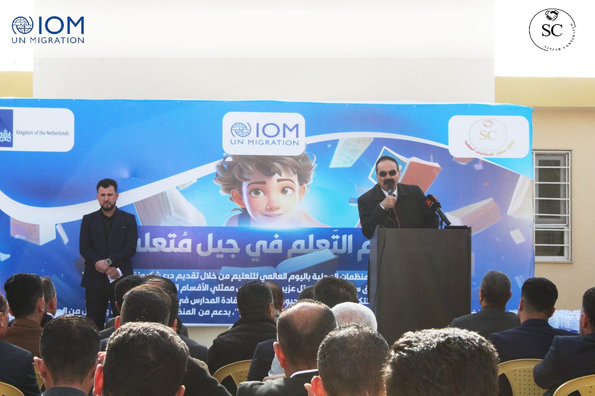 The Sinjar Consortium for Local Organizations celebrated the International Day of Education by honoring 95 schools in southern Sinjar. Principals and directors for Arabic & Kurdish studies were recognized in Sinjar, Qahtania & Qayrawan. Support from IOM 🙏funded by @NLgovernment_