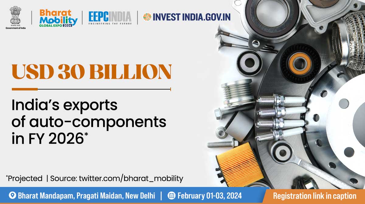 investindia's tweet image. #NewIndia is emerging as a global sourcing hub for #autocomponents for markets like ASEAN, Europe, Japan, and Korea, paving the way to achieve self-reliance in the industry.

Click here to register for #BharatMobilityGlobalExpo: bit.ly/_Bharat_Mobili…

#InvestInIndia #Mobility