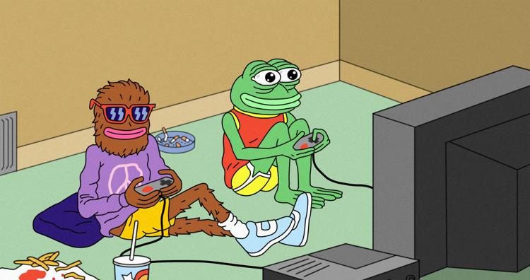 peacefrog_eth's tweet photo. $FROG doesn't want to do anything but chill, spread good vibes and play video games #savepepe https://t.co/H6X9Uj8n1a