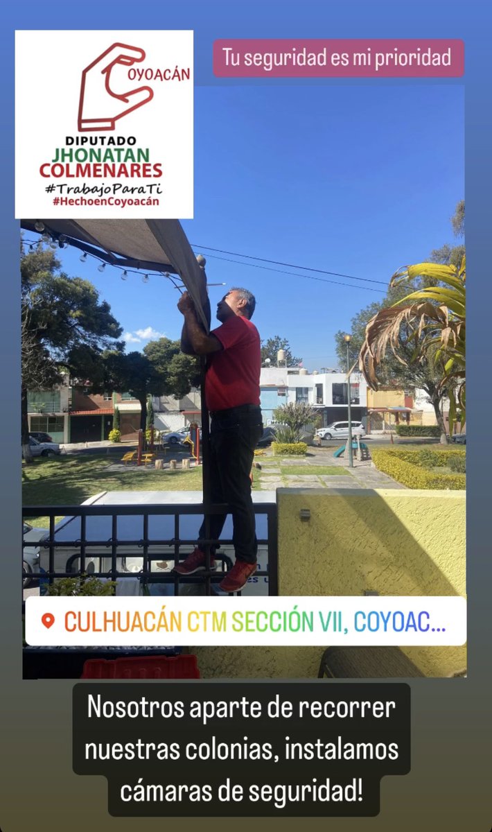 jhoncolre's tweet photo. Nosotros aparte de recorrer nuestras colonias, instalamos cámaras de seguridad. 

Tu seguridad es mi prioridad! https://t.co/o2JUbSbasb
